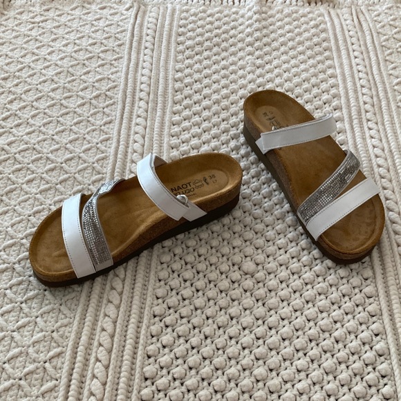 Naot White and Silver Strappy Sandals - Picture 6 of 9